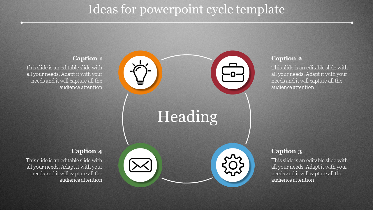 PowerPoint Cycle Template and Google slides With Dark Background